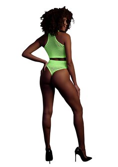 Turtle Neck and High Waist Slip - Green - XS/XL XS-XL