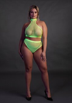 Turtle Neck and High Waist Slip - Green - XL/XXXXL XL-XXXXL