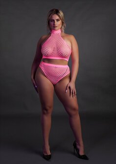 Turtle Neck and High Waist Slip - Pink - XL/XXXXL XL-XXXXL