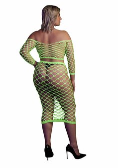 Long Sleeve Crop Top and Long Skirt - Green - XL/XXXXL XL-XXXXL