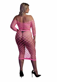 Long Sleeve Crop Top and Long Skirt - Pink - XL/XXXXL XL-XXXXL