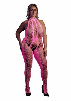 Bodystocking with Halterneck - Pink - XL/XXXXL XL-XXXXL