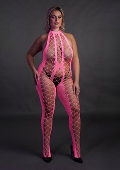 Bodystocking with Halterneck - Pink - XL/XXXXL XL-XXXXL