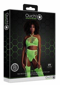 Two Piece with Crop Top and Stockings - Green - XS/XL XS-XL
