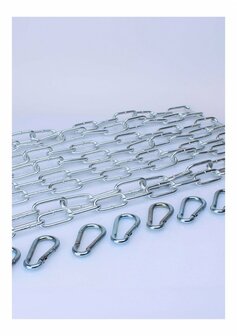 KIT 4 X 120 cm Grote Schakelketting + 8 Karabijnhaken