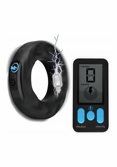 E-Stim Pro - Silicone Vibrating Cockring + Remote Control