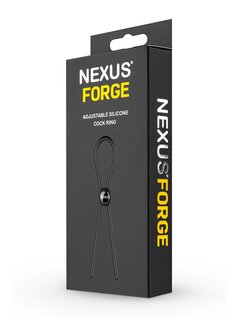 Forge - Single Adjustable Lasso Silicone Cock Ring - Black