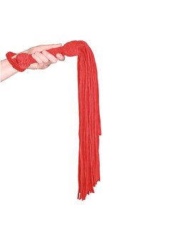 Leather Suede Flogger - Red