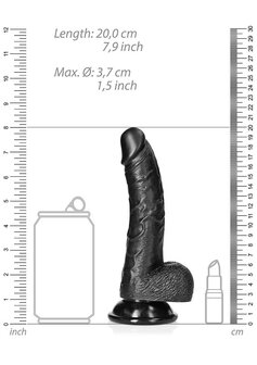 Gebogen Realistische Dildo met Ballen en Zuignap - 18 cm