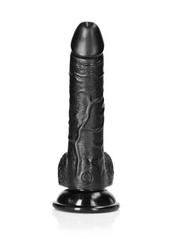 Gebogen Realistische Dildo met Ballen en Zuignap - 18 cm