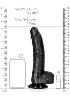 Gebogen Realistische Dildo met Ballen en Zuignap - 20,5 cm
