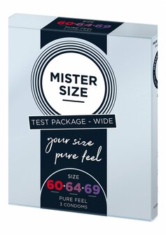 TESTER Pure Feel - Kondooms 60, 64, 69 mm - 3 Stuks