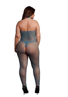 Fishnet and Lace Bodystocking - Queen Size - Ocean Deep XL - XXXXL