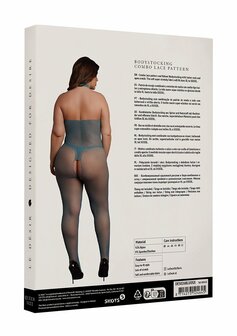 Fishnet and Lace Bodystocking - Queen Size - Ocean Deep XL - XXXXL