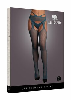 Suspender Pantyhose Strappy Waist  - One Size - Ocean Deep XS - XL