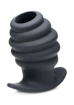 Hive Ass Tunnel - Siliconen Geribbelde Holle Anale Plug - Groot