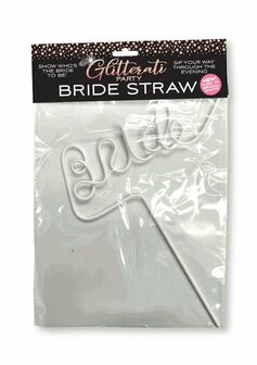 Glitterati Bride Straw - White