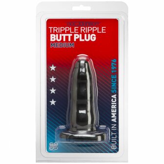 3 Laagse Geribbelde Butt Plug - Medium