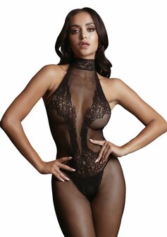 Bodystocking met Visnet en Kant - One Size O/S