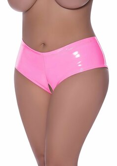 Low Rise Split Crotch Boy Short - QS - Pink Queen Size