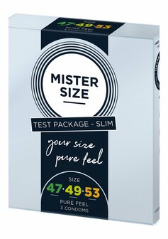 TESTER Pure Feel - Kondooms 47, 49, 53 mm - 3 Stuks