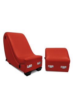 Kinky Sex Chaise with Love Pillows - Red