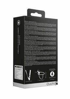 Vibrating Silicone Ribbed Strap-On Adjustable - Black