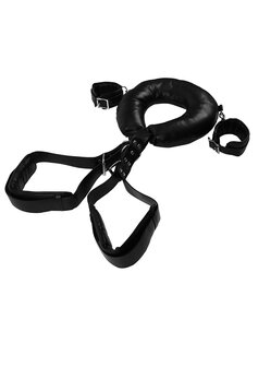 Padded Thigh Sling with Hand Cuffs - Black