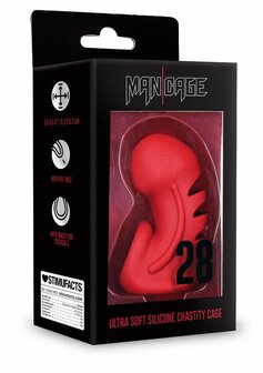 Model 28 - Ultra Soft Silicone Chastity Cage - Red