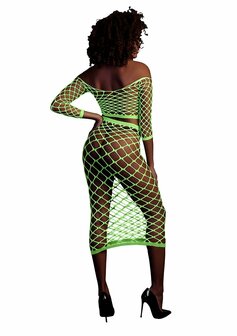 Long Sleeve Crop Top and Long Skirt - Green - XS/XL XS-XL