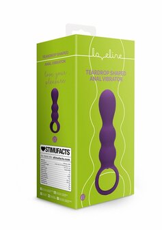 Teardrop Shaped Anal Vibrator - Clear Purple
