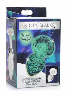 Glow-In-The-Dark - Glass Butt Plug - Medium