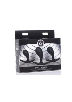 Dark Droplets - 3 Piece Curved Anal Trainer Set - Black