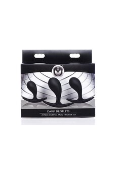 Dark Droplets - 3 Piece Curved Anal Trainer Set - Black