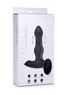 Vibrating and Thrusting Silicone Butt Plug with Remote Control