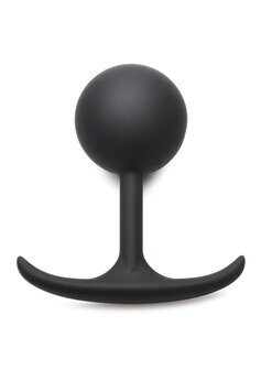 Comfort Plugs Silicone Weighted Round Plug 4.7&quot; - Black