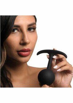 Comfort Plugs Silicone Weighted Round Plug 4.7&quot; - Black