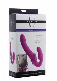 Evoke Vibrating Strapless Silicone Strap On Dildo