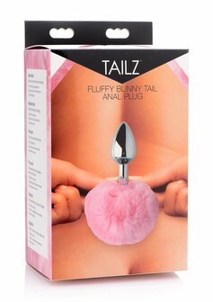 Fluffy Bunny Tail - Anal Plug - Pink