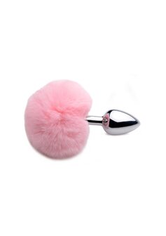 Fluffy Bunny Tail - Anal Plug - Pink