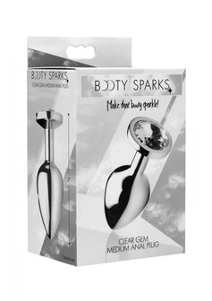 Clear Gem Anal Plug Medium - Clear