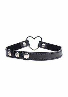 Dark Heart - Chrome Hart Zwarte Choker