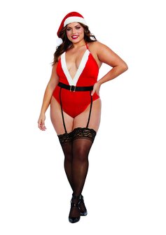 Noordpool Hottie Teddy en Kerstmuts Set - Plus Size OSQ