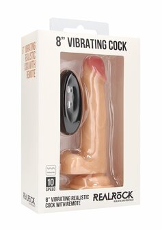 Vibrerende Realistische Lul met Scrotum - 20 cm