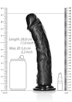 Gebogen Realistische Dildo met Zuignap - 25,5 cm