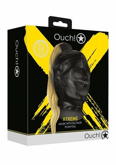 Mask with Blonde Ponytail - Black