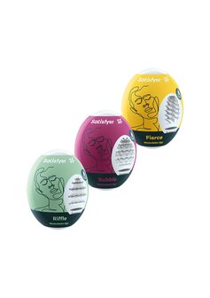 Masturbator Eitjes Set - Riffle, Bubble, Fierce - 3 Stuks