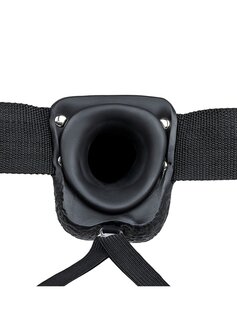Vibrerende Holle Strap-On met Ballen - 18 cm