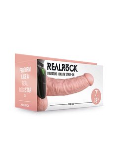 Vibrerende Holle Strap-On met Ballen - 18 cm