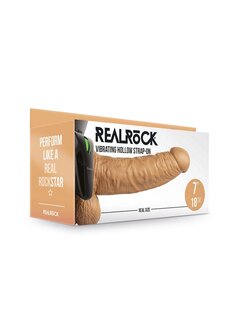 Vibrerende Holle Strap-On met Ballen - 18 cm